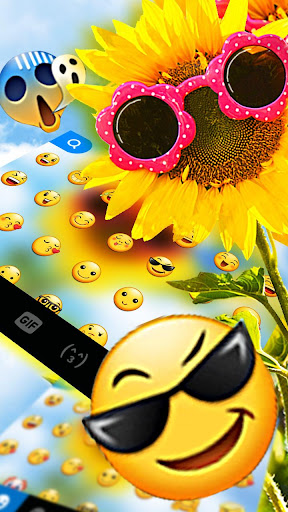Sunglass Sunflower Klavye Tema ekran görüntüsü
