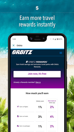 Orbitz Hotels & Flights ekran görüntüsü