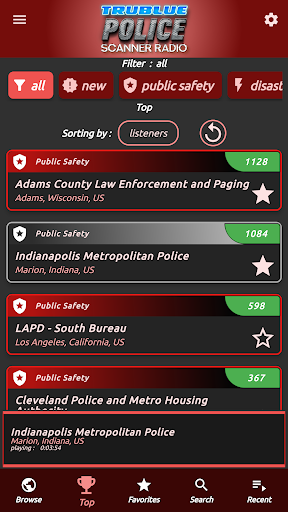 Tru Blue Police Scanner Radio ekran görüntüsü