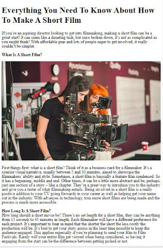 How to Make Short Films ekran görüntüsü