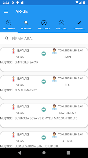 VEGA CRM ekran görüntüsü