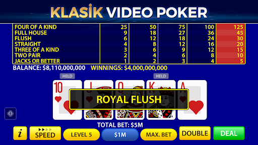 Pokerist'ten Video Poker ekran görüntüsü
