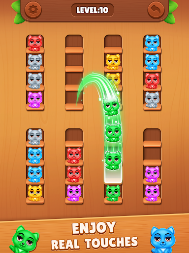 Kitty Sorting 3d - Color Jam ekran görüntüsü