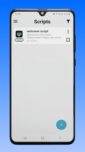 Fluent Teleprompter widget ekran görüntüsü