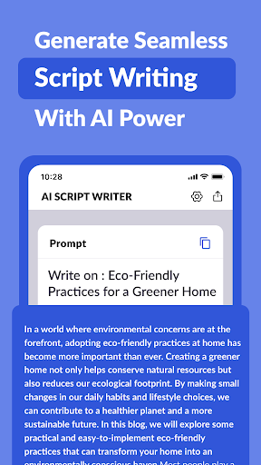 AI Script Writer, Generator ekran görüntüsü