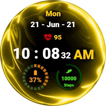Fluid Yellow Watch Face ekran görüntüsü