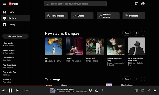 YouTube Music for Chromebook ekran görüntüsü