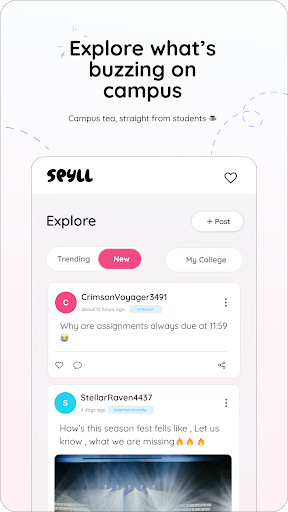 Spyll: Anonymous College Chat ekran görüntüsü