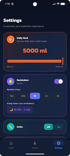 Water Intake Tracker ekran görüntüsü