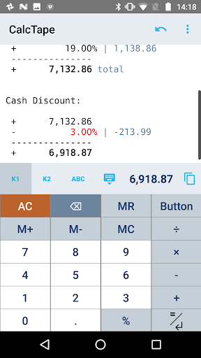 CalcTape Calculator with Tape ekran görüntüsü