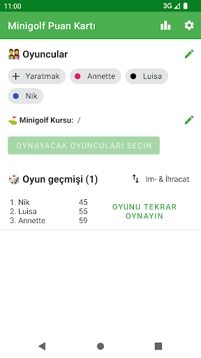 Mini Golf Puan Kartı ekran görüntüsü