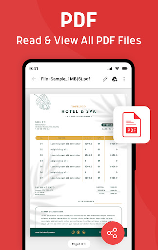 Document Reader PDF Word XLSX ekran görüntüsü