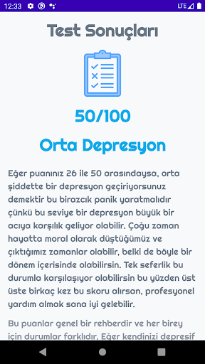 Depresyon Testi ekran görüntüsü