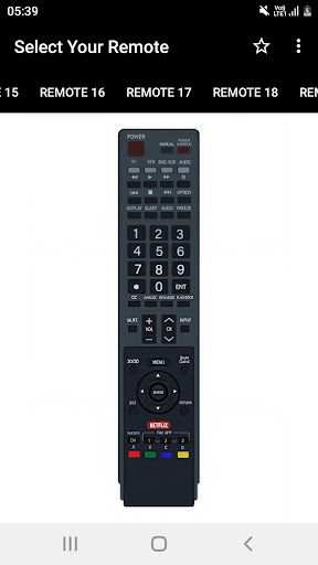 Sharp TV Remote Controller ekran görüntüsü
