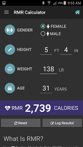 RMR Calculator & Tracker ekran görüntüsü