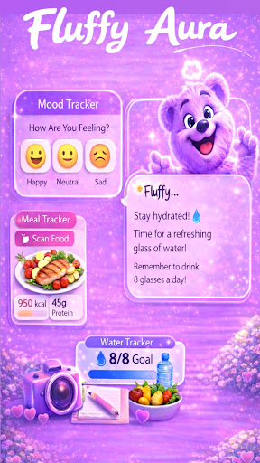 Fluffy Aura - AI Wellness App ekran görüntüsü
