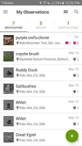 iNaturalist ekran görüntüsü