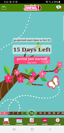 Period Tracker ekran görüntüsü