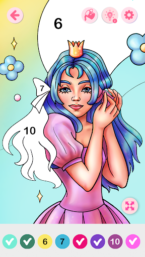 Princess Coloring by Numbers ekran görüntüsü