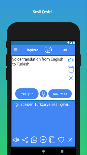 İngilizce Türkçe çeviri ekran görüntüsü
