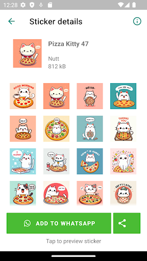 Pizza Kitty Stickers ekran görüntüsü