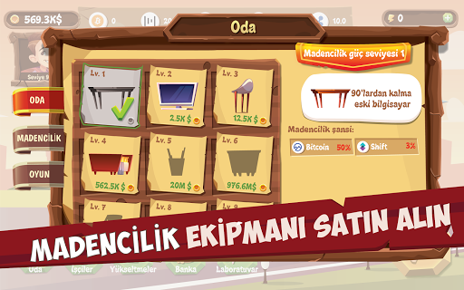 Bitcoin Mining Idle Tycoon ekran görüntüsü