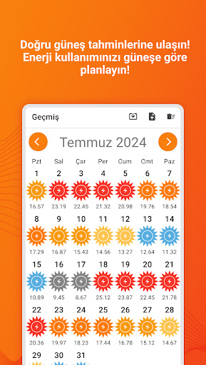 Güneş PV Tahmini ve Uyarılar ekran görüntüsü