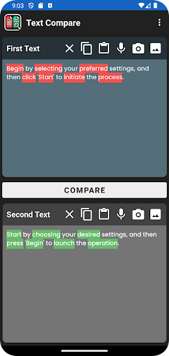 Text Compare and Difference ekran görüntüsü