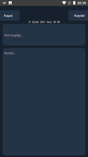 Not Defteri ekran görüntüsü