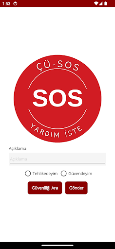 ÇÜ-SOS Acil Yardım Sistemi ekran görüntüsü
