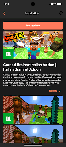 Italian Brainrot Minecraft Mod ekran görüntüsü