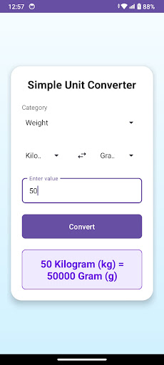 Simple Unit Converter ekran görüntüsü