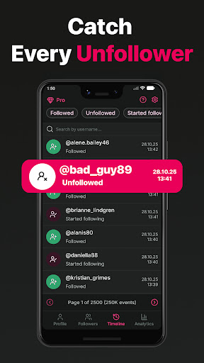 Followers and Unfollowers Pro ekran görüntüsü