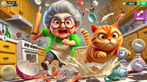 Kitty vs Granny Prank Battle ekran görüntüsü
