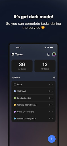 Planning Center Tasks ekran görüntüsü