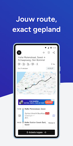 9292 reisplanner OV + e-ticket ekran görüntüsü