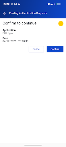 EU Login ekran görüntüsü