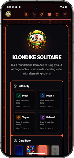 Klondike Solitaire Offline ekran görüntüsü