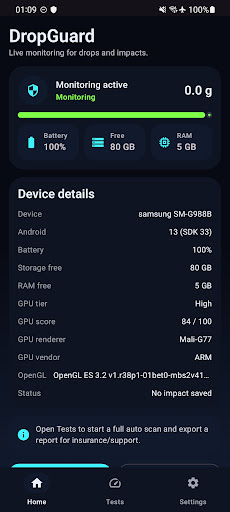 Phone Drop Alarm ekran görüntüsü