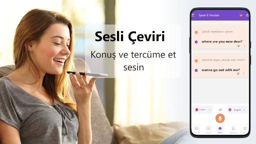 Konuş ve Çevir uygulaması ekran görüntüsü