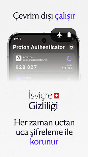 Proton Authenticator ekran görüntüsü