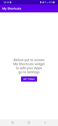 My Shortcuts widget ekran görüntüsü