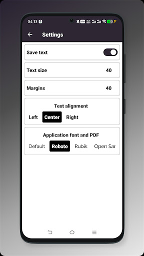 Text to PDF and Print ekran görüntüsü