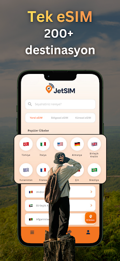 eSIM Seyahat İnterneti: JetSIM ekran görüntüsü
