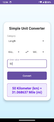 Simple Unit Converter ekran görüntüsü
