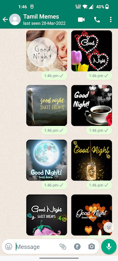 Good Night Stickers ekran görüntüsü