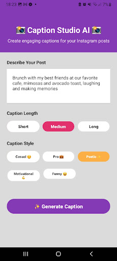 Caption Studio - AI Writer ekran görüntüsü