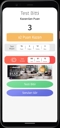 3. Sınıf Tüm Dersler Test Çöz ekran görüntüsü