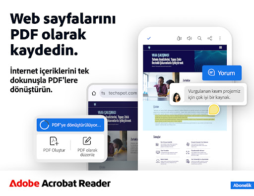 Adobe Acrobat Reader: PDF açma ekran görüntüsü