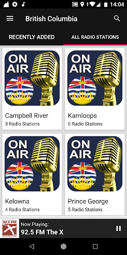 Radios from British Columbia ekran görüntüsü